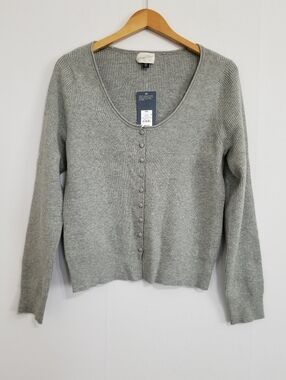 NWT Universal Thread Gray Ribbed Scoop Neck Top Size XXL